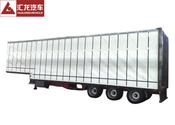 Easy Operation Curtainsider Semi Trailer , Curtain Van Trailer Double Side Channel
