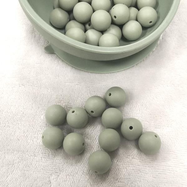 New Color BPA Free Baby Chew Necklace Round Silicone Teething Beads Brown/pink/orange/green/blue or Custom Color DL13-005 CN;GUA