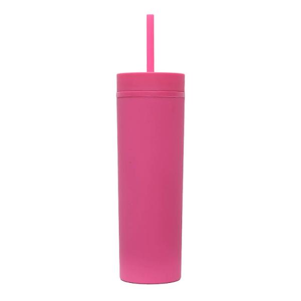 The Manufacturer's New Cross-border Modern And Simple Frosted Double-layer Plastic Cup Is A Universal And Portable 16OZ Straight Cup