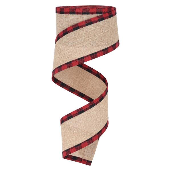 40mm & 63mm*10y Jute Lattice Ribbon Biodegradable Lattice Burlap Ribbon