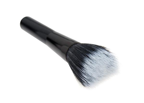 Black Long Handle Flat Top Makeup Brush Powder Brush  With White Black Nylon Hair