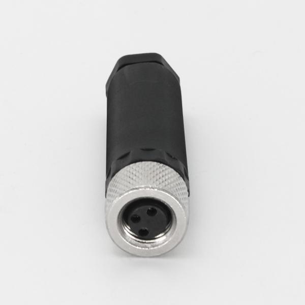 KRONZ M8 Field-wirable Circular Connector Alloy Black Plastic Female 3/4/5 Pin IP67 Waterproof