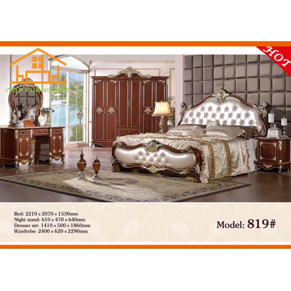 French provincial double bed bedroom Residential interior design antique luxury wooden hand carved bedroom furniture set