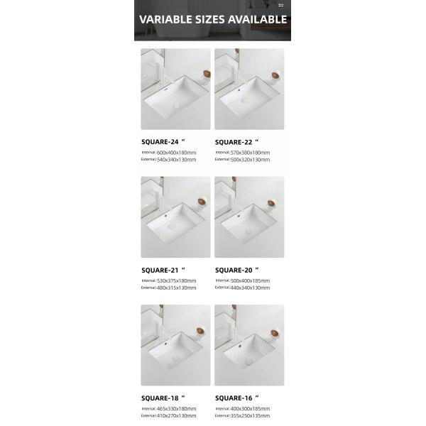 CE 500mm Inset Basin Below Counter Wash Basin Embedded In Square Balcony Stone