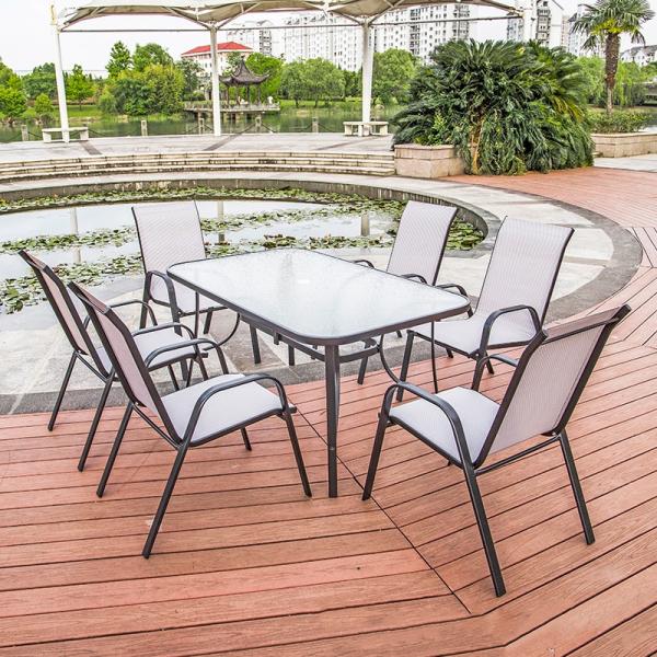 Stylish Metal Dining Table and Chairs Set for Patio Garden or Courtyard Furniture