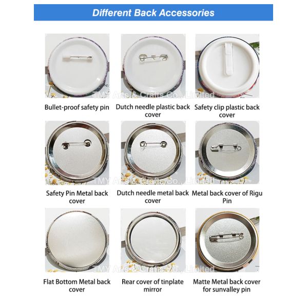 2.36 Inch Clear Acrylic Round Button Badges Kit with Pins - DIY Crafts & Craft Activities, Factory Price Wholesale Bulk Set