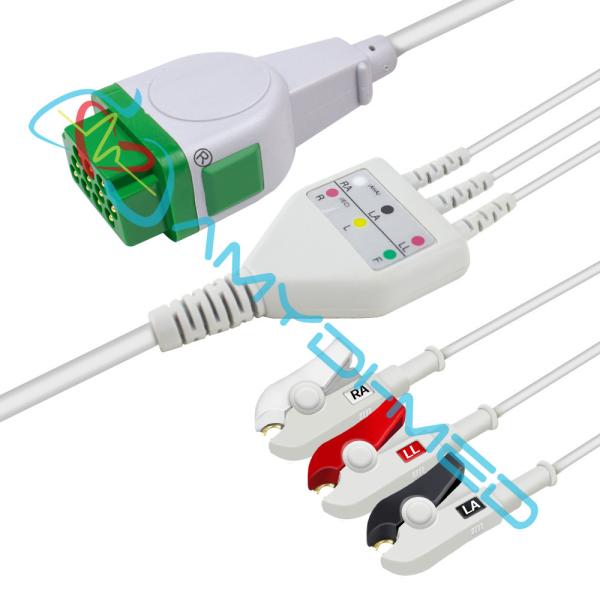 Medical ECG Cables And Leadwires 3 Lead Clip Compatible With GE-MARQUETTE 1K Ohm
