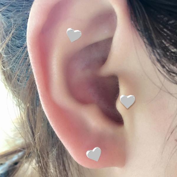 Sweet heart shape stud earrings rose gold plated earrings body piercing jewelry