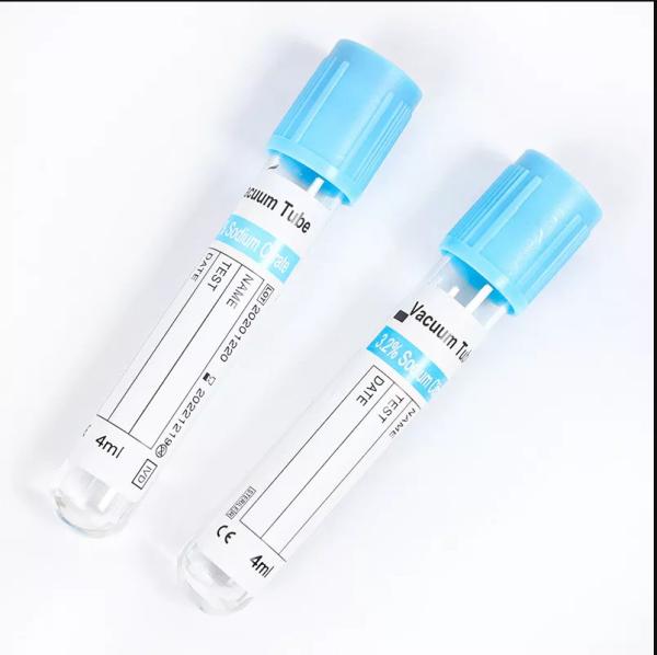 citrate sodique du tube 3,2% de collection de sang du vide 4ml pour l'essai de coagulation