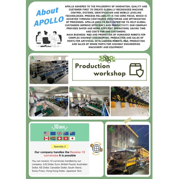 APOLLO 1M Cable For Asphalt Paver CATERPILLAR CAT-AP655F 11-pin Socket - 10-pin Screw Socket