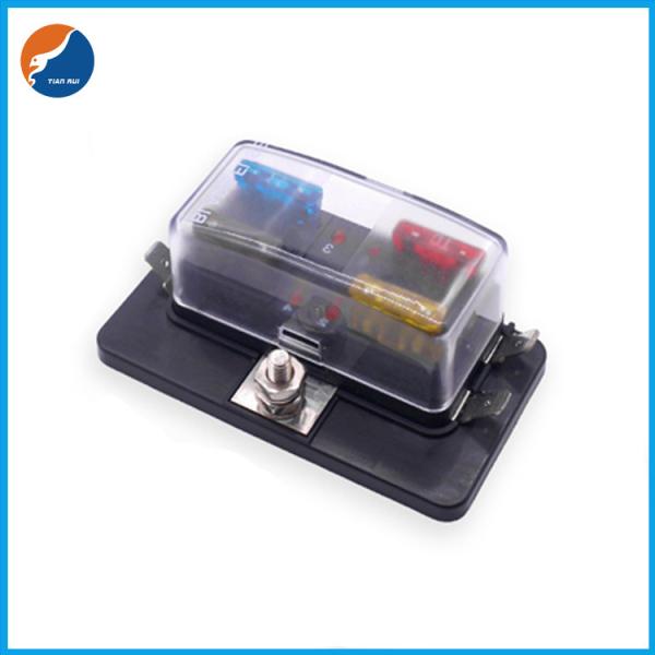 Button Pom 4 Poles ATO ATC Automotive Car Blade Fuse Block With Copper Connect Terminals