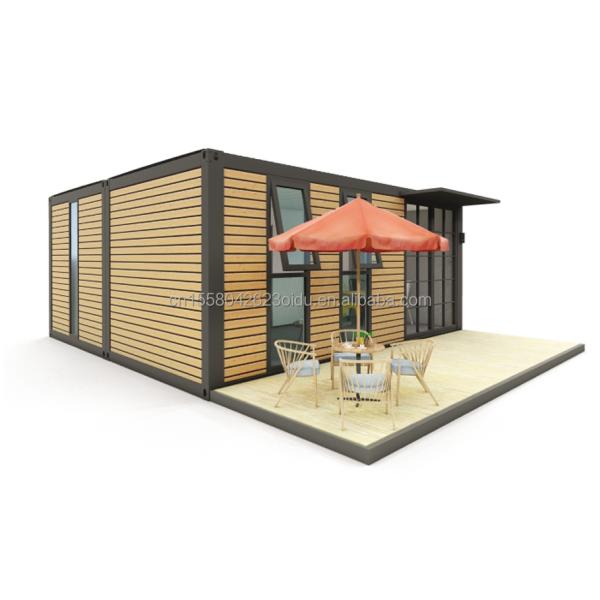 20 pies o 40 pies portable Casa pequeña prefabricada Villa de acero ligero Modular casas prefabricadas con tubos cuadrados de acero galvanizado