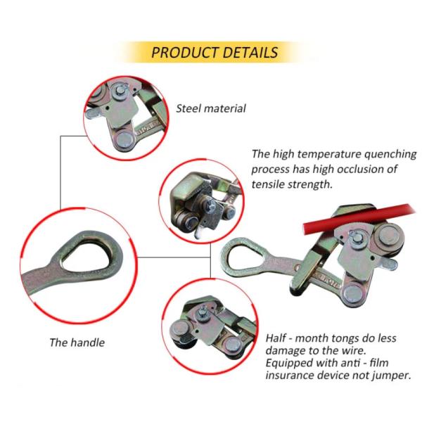 2 Ton Cable Pulling Clamp Cable Grip Wire Rope Grip For 4-22mm ACSR Conductor