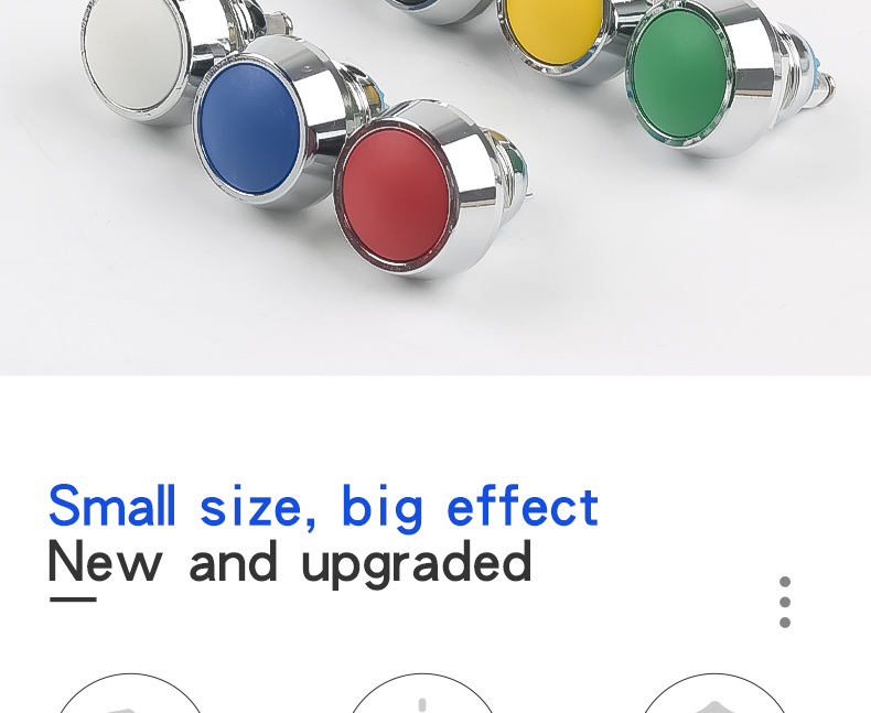 12mm Metal Pushbutton Switch, Screw Foot Welding Foot Semi-Oxygen Mini Ball Head Waterproof Self-Resetting Small Push button