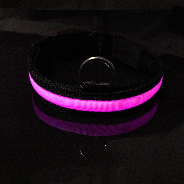 Eco - Friendly LED Dog Collar Rechargeable Three Flash Mode Nylon