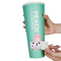 Coupe en papier cadeau à l' enveloppe de la boîte à ciel ouvert biodégradable personnalisée pour le thé au lait de Boba avec couvercle