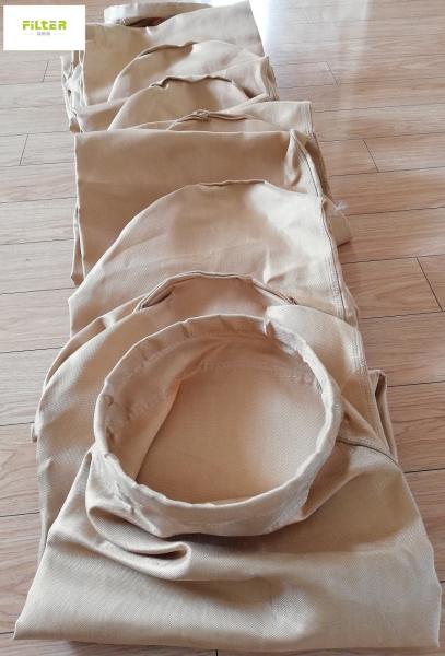 Sacos de filtro de alta temperatura 850gsm da fibra de vidro para a planta do cimento