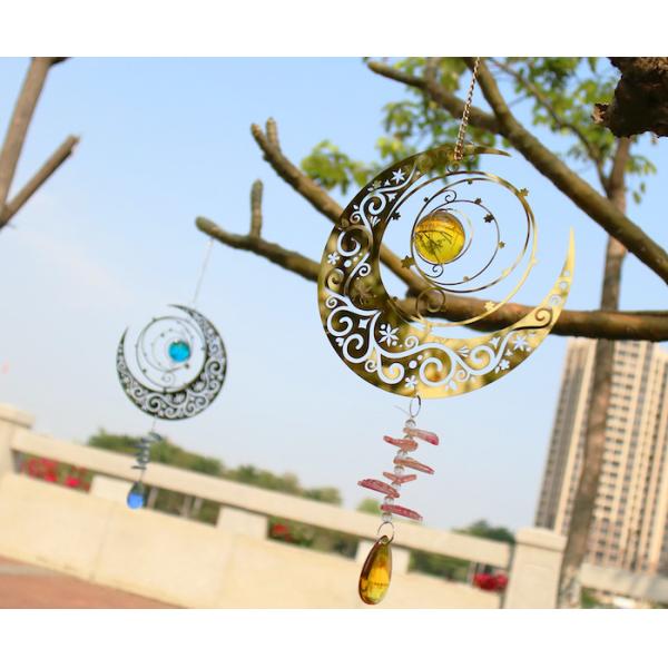 Carrilhões de vento de gerencio do metal do projeto nórdico da lua do girador do vento do metal do estilo