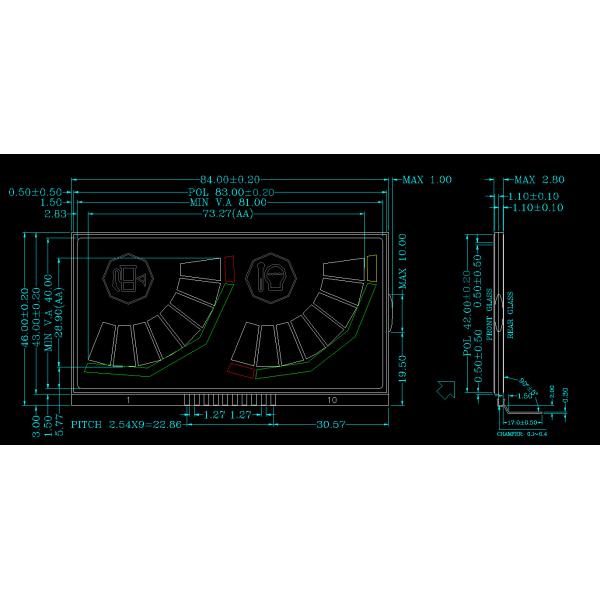 Настраиваемый подключатель PIN Контроллер транспортного средства TN 7-сегментный ЖК-модуль ЖК-экран 7-сегментный ЖК-дисплей