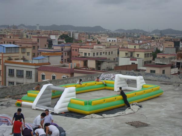 Newest And Hottest Inflatable Football Sport Field For Rental , Inflatable Soccer Field