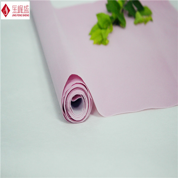 Nylon 100 Cotton Velvet Upholstery Fabric Pink Flocked For Packaging