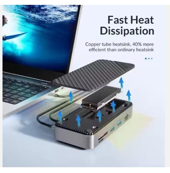 Displaylink Usb 3.0 Docking Station Enclosure Of NVMe NGFF SSDs Windows Mac Chrome OS Устройство для отображения USB 3.0 Сцепление с док-станцией NVMe NGFF SSD Windows Mac Chrome OS
