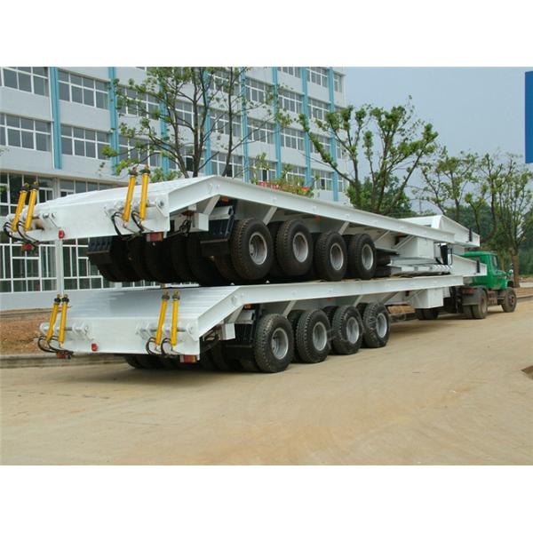 150 - 200 Ton Heavy Duty Lowboy Trailer For Construction Machines 4 Lines 8 Axles
