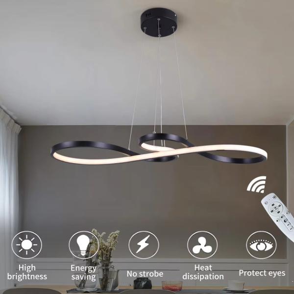 Apartment Kitchen Island Mininalist 50W Twist Pendant Light Chandelier Black Luminaire Lustr Torsion Pendant Light