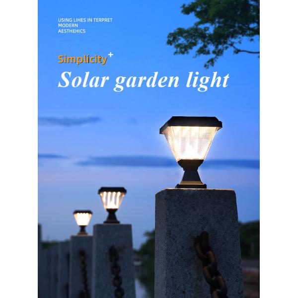 Outdoor Waterproof IP65 Post Lighting Garden Spike Led Gate Solar Pillar Light with ABS