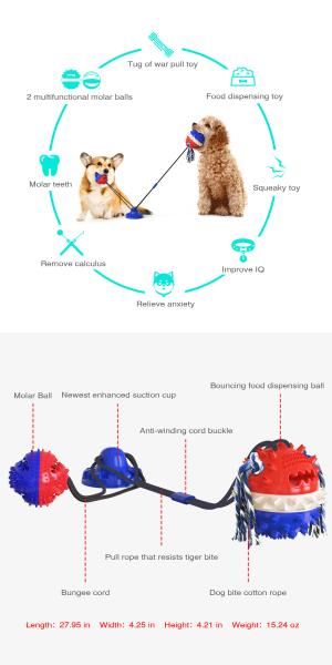 Anxiety Relief Interactive Pet Toys Dog Toy Sucker Drawstring Ball 430g