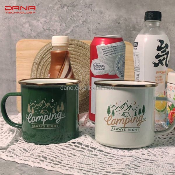 12oz Customized Color Sublimation Camping Enamel Mug Sets Tea Coffee Mug Logo Included