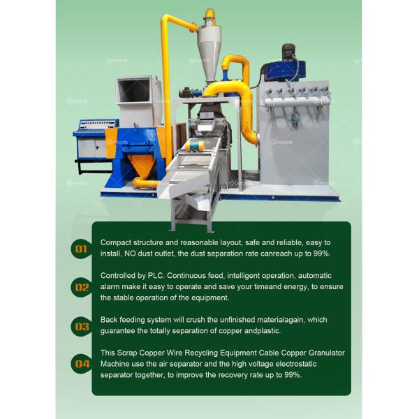 Машина для разделения проводов и кабелей для переработки металлолома мощностью 100-1000 кг/ч