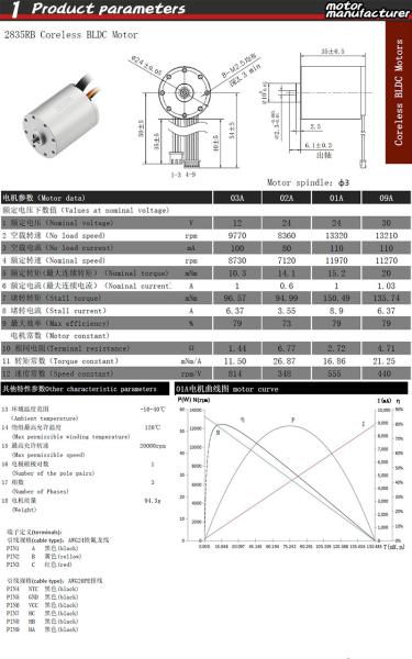 Faradyi The Most Attractive 2835RB Brushless Motor 12V 24V Dc Motor High Speed 9770RPM-13210RPM DC Coreless BLDC Motor IE 1 210g