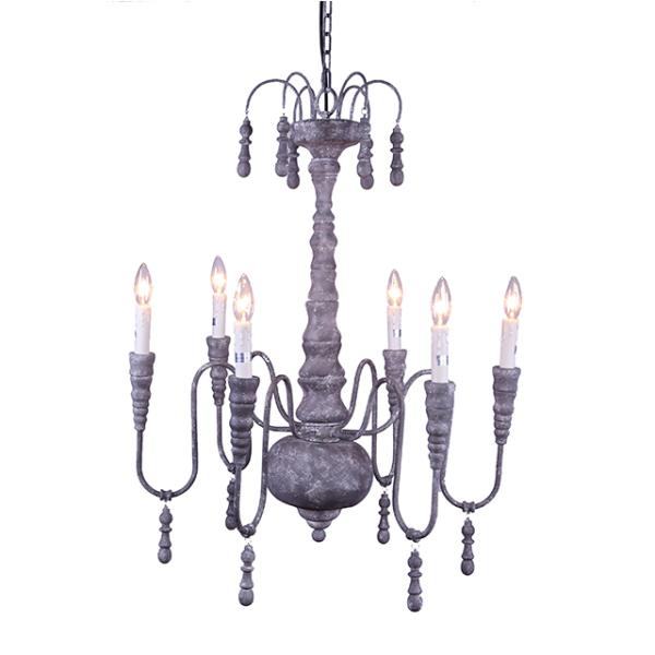Antique Rusty Iron Weathered Wood Industrial Pendant Light (WH-CI-19)