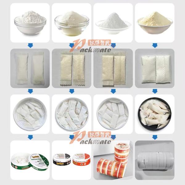 0.3g 0.5g 0.8g Snus Pouch Powder Packing Machine Automatic Snus Powder Stick Pack Machine Nicotine Pouches Packaging Machine