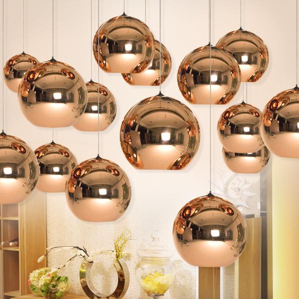 Silver gold copper Color Glass Globe Pendant Light for indoor home Kitchen Decoration (WH-GP-01)