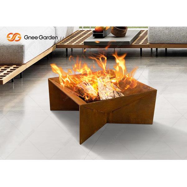 Wood Burning Corten Steel Metal Garden Fire Pit & BBQ