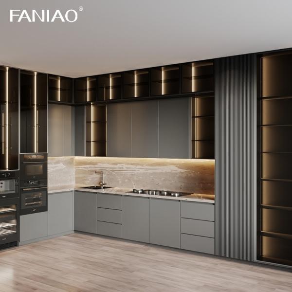 Площадка MDF фанера твердое дерево с ациклическим лаком Маттовый высоко блестящий ПВХ ПЭТ меламин Готовый кухонный шкаф