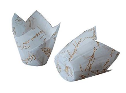 40g Greaseproof Paper Tulip Cupcake Liner Baking Muffin Tins Treat Cups
