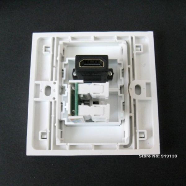 Perfect Quality HDMI+RJ45 Network Wall Socket 86x86 mm Standard Size Home Plug