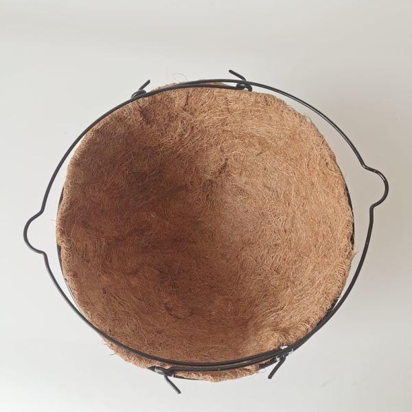 Diâmetro exterior de bambu do jardim 27cm dos potenciômetros de flor do forro dos cocos do quadro do metal