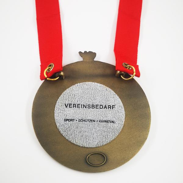 3D Diecasting Antique Gold Carnival Session Medal Back With Sandblasting And Logo
