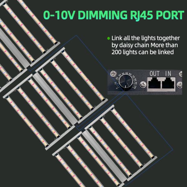 ANROFU 640W Dimmable Full Spectrum LED Grow Lamp Materiais de alumínio Luzes fluorescentes de espectro completo para plantas em crescimento