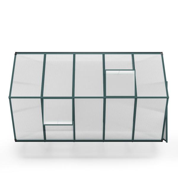 10x6 ft Transparent Garden Greenhouse Polycarbonate with 2 Vents Shed Type Transparent