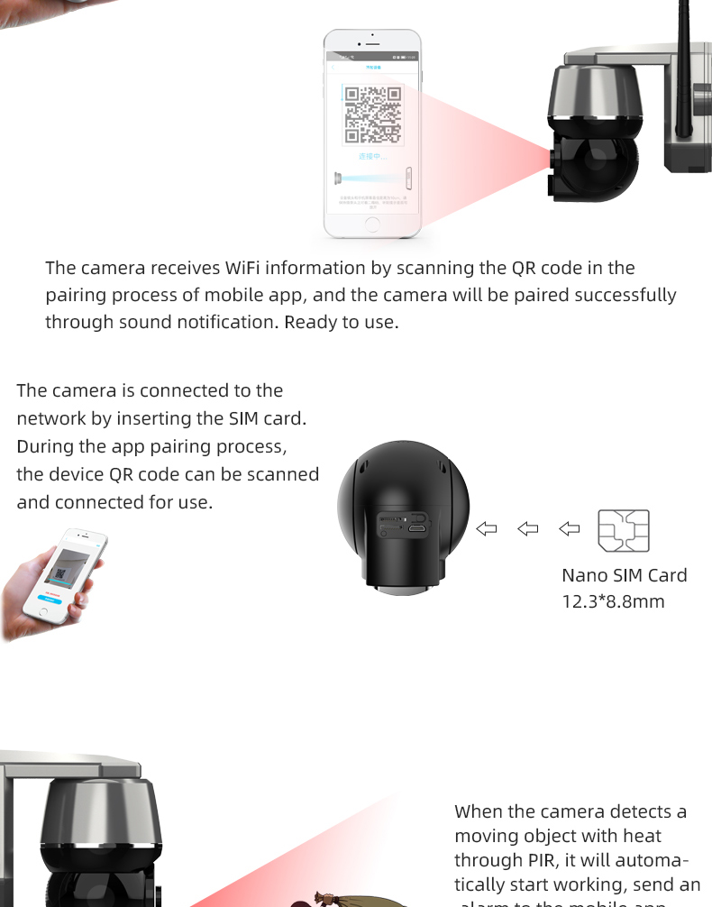 4G/Wifi Solar PTZ IP Camera IP65 Waterproof Night Vision Security Outdoor Camera Tuya APP CCTV Camera