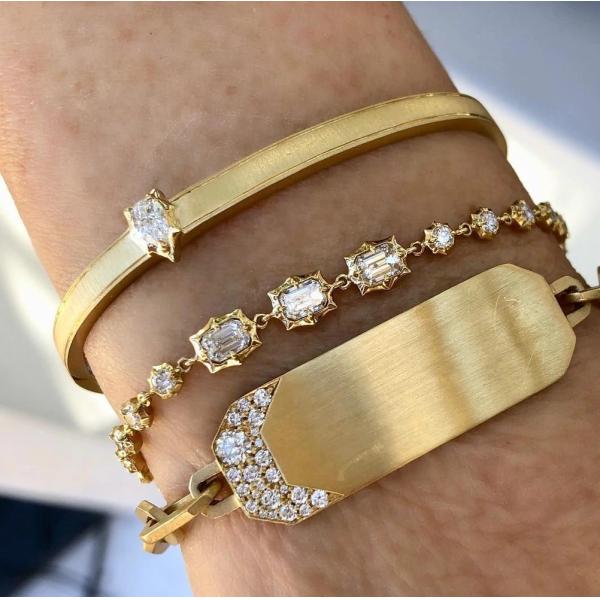 18K Gold Plated Micron Pave CZ Delicate Chain Design Tennis Bracelets Timeless Beauty