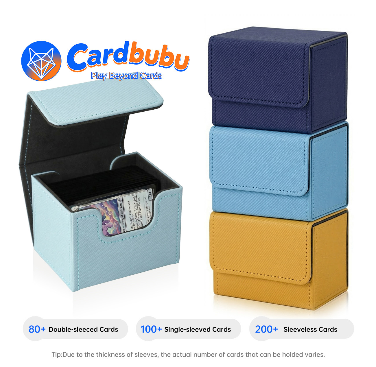Horizontal Leather Card Deck Box PU Leather Mtg Card Storage For TCG