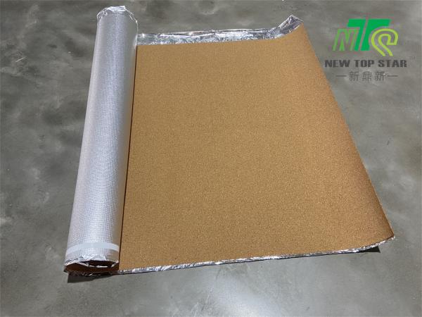 Cork Flooring Underlayment acústico 3mm com etapa do conforto da folha de alumínio