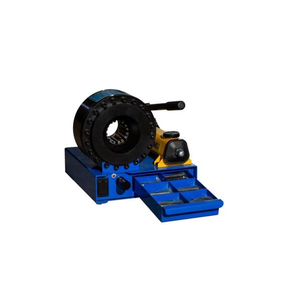 1 Inch Manual Hydraulic Hose Crimping Machine Crimping Range From 6mm To 25mm Blue Colour With 7 Dies For Hydraulic Applications