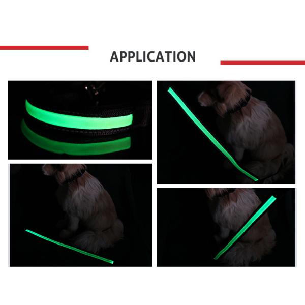 Led Flashing Strong Large Long Nylon Dog Leads , Glow In The Dark Dog Leash